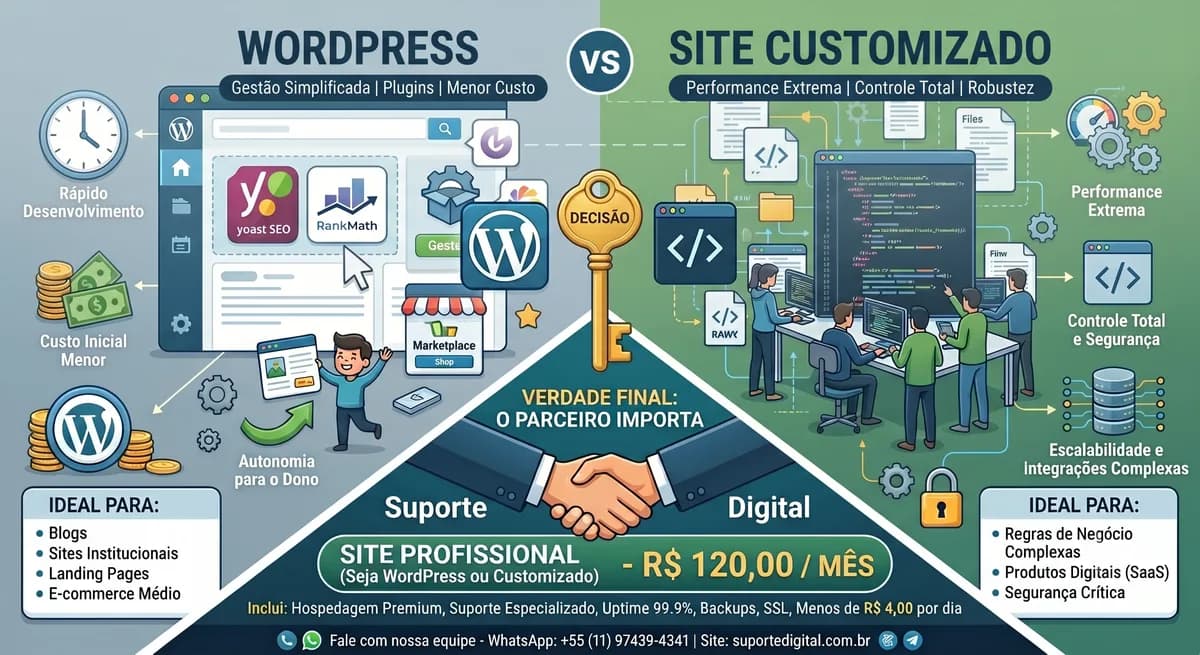 WordPress vs Sites Customizados: Qual escolher para o seu negócio?